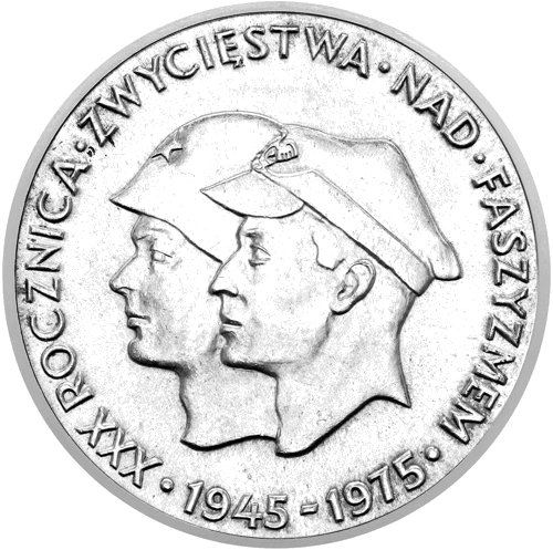 200 Zlotų Pergalė prieš Fašistus 1975 Lenkija sidabrinė moneta (1)
