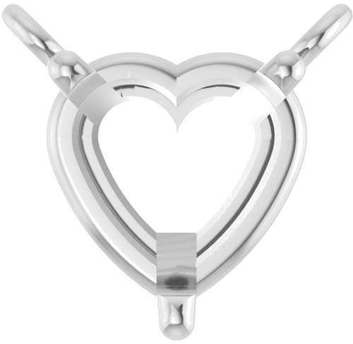 14K White 5x5 mm Heart Solitaire 16-18  Necklace Mounting (1)