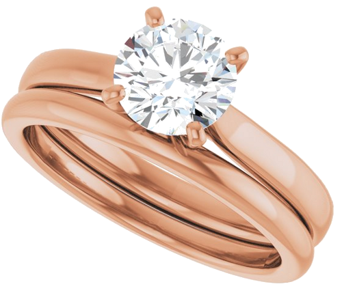 Sužadėtuvių Žiedas „Solitaire“ 585 Rožinis Aukso Round 6.5mm (10)