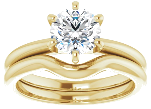 Sužadėtuvių Žiedas „Solitaire“ 585 Geltonojo Aukso Round 6.5mm (8)