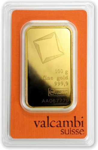 100 g Investīciju zelta stienis Valcambi (2)