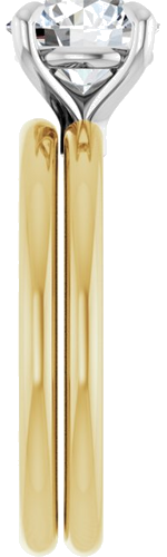 Sužadėtuvių Žiedas 585 Baltojo Ir Geltonojo Aukso Round 7.4mm (8)