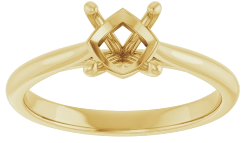 14K Yellow 6.5 mm Round Solitaire Engagement Ring Mounting (3)