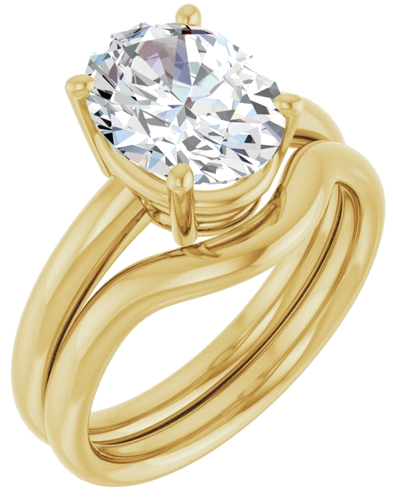 14K Yellow 10x8 mm Oval Engagement Ring Mounting (6)