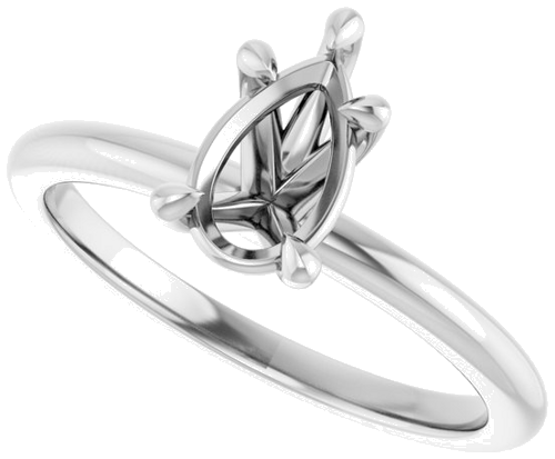 Sužadėtuvių Žiedas 585 Baltojo Aukso Pear Shape 8mm x 5mm (4)