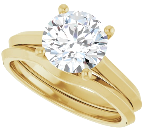 14K Yellow 8 mm Round Solitaire Engagement Ring Mounting (10)