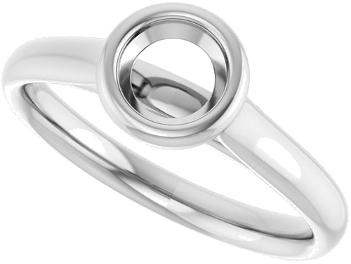 14K White  5.2 mm Round Solitaire Engagement Ring Mounting (5)