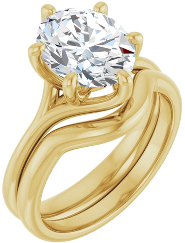 Sužadėtuvių Žiedas „Solitaire“ 585 Geltonojo Aukso Oval 10mm x 8mm (6)