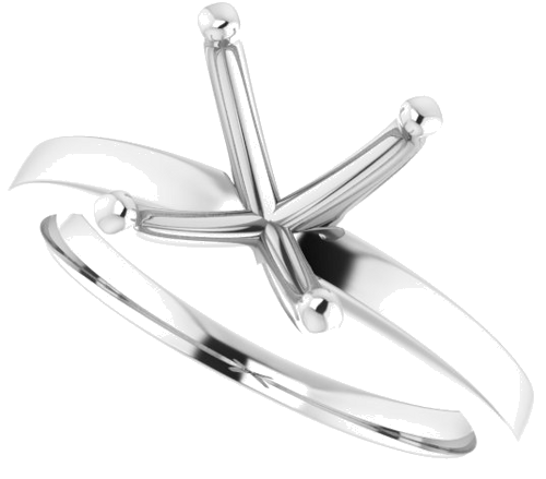 Platinum 9 mm Round Solitaire Engagement Ring Mounting (5)