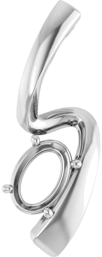 14K White  7x5 mm Oval Pendant Mounting (1)