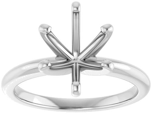 14K White  10x8 mm Oval Solitaire Engagement Ring Mounting (3)