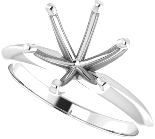 Platinum 8.6-9.1 mm Round 6-Prong Solitaire Ring Mounting (5)