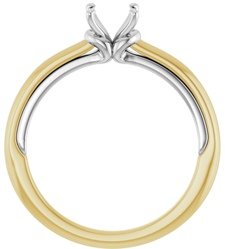 14K Yellow   White  5.8 mm Round Solitaire Engagement Ring Mounting (2)