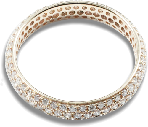 Rose Gold Ring with 135 Pink Brilliant Cut Diamonds Fancy Pink / SI-I (1)