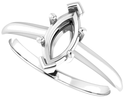 14K White 9x4.5 mm Marquise Solitaire Engagement Ring Mounting (5)