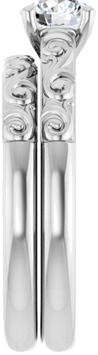 Sužadėtuvių Žiedas „Solitaire“ 585 Baltojo Aukso Round 5.2mm (9)