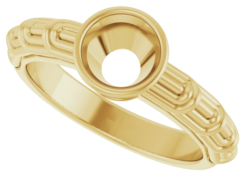 14K Yellow 6.5 mm Round Solitaire Engagement Ring Mounting (5)