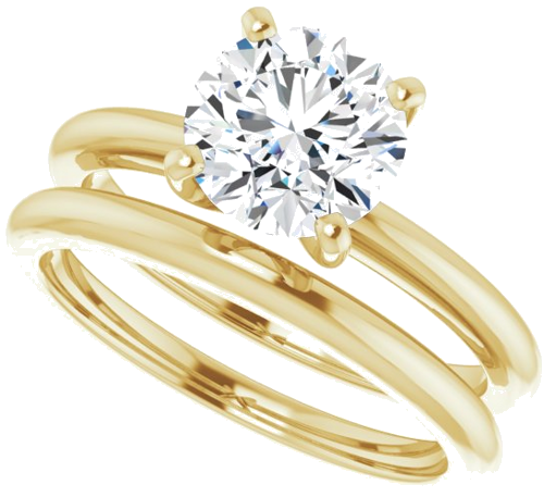 18K Yellow  7.4 mm Round Solitaire Engagement Ring Mounting (10)
