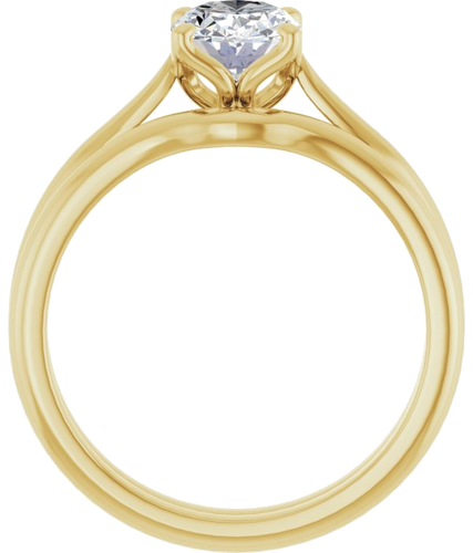 Sužadėtuvių Žiedas „Solitaire“ 585 Geltonojo Aukso Oval 8mm x 6mm (7)