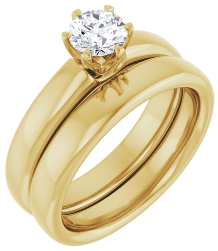 14K Yellow 5.2 mm Round Engagement Ring Mounting (6)