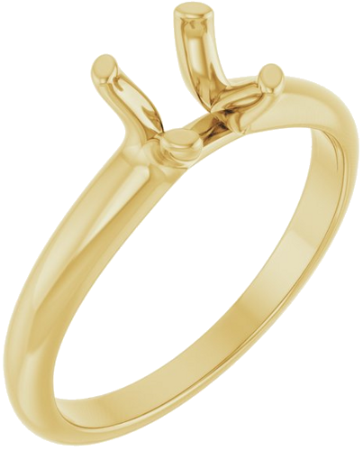 14K Yellow 6.5 mm Round Solitaire Engagement Ring Mounting (1)