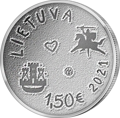2021 Литва Празник на морето - монета от 1,5 евро (2)