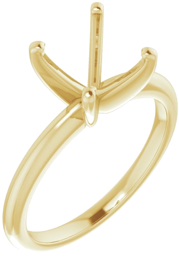 14K Yellow  8 mm Cushion Solitaire Engagement Ring Mounting (1)