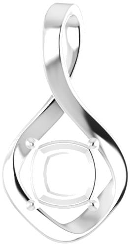 Pakabukas „Infinity-Inspired“ 585 Baltojo Aukso Cushion 7mm (1)