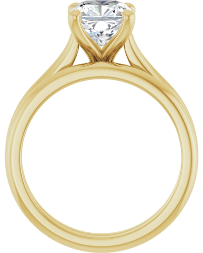 14K Yellow 7 mm Cushion Solitaire Engagement Ring Mounting (7)