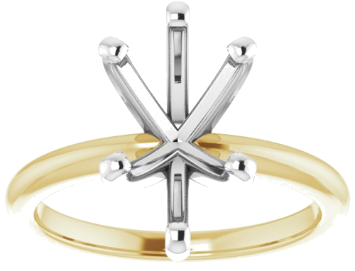 14K Yellow   White  12x8 mm Pear Solitaire Engagement Ring Mounting (3)