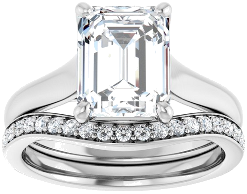 Sužadėtuvių Žiedas „Solitaire“ 585 Baltojo Aukso Emerald 9mm x 7mm (8)