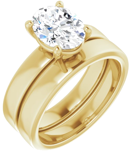 14K Yellow 9x7 mm Oval Solitaire Engagement Ring Mounting (6)