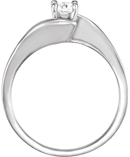 Sužadėtuvių Žiedas „Solitaire“ 585 Baltojo Aukso Round 4.1mm (4)