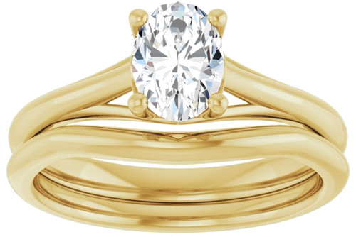 Sužadėtuvių Žiedas „Solitaire“ 585 Geltonojo Aukso Oval 7mm x 5mm (8)