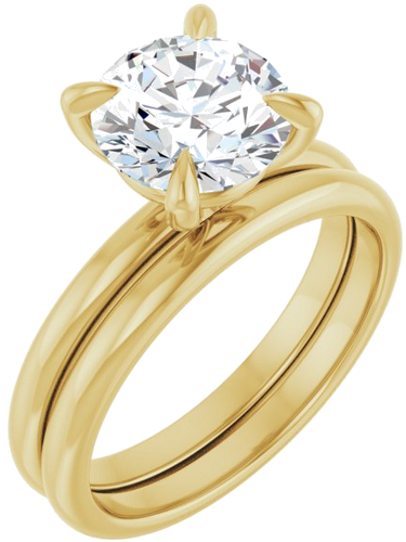14K Yellow  8.2 mm Round Solitaire Engagement Ring Mounting (6)