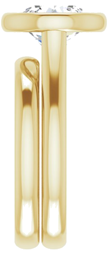 Sužadėtuvių Žiedas „Bezel-Set Solitaire“ 585 Geltonojo Aukso Round 8.8mm (9)