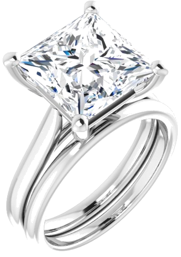 Sužadėtuvių Žiedas „Solitaire“ 585 Baltojo Aukso Square 10mm (6)