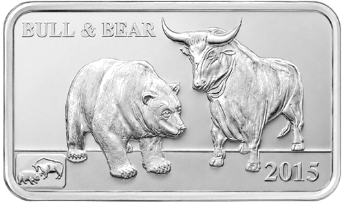Bull and Bear Cook Islands 2015 silver coin-bar (1)