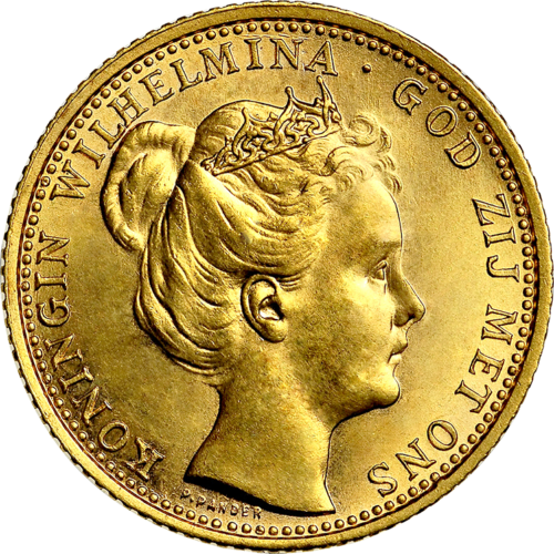 10 Guldenų auksinė moneta Wilhelmina (1898) Nyderlandų karalystė (1)
