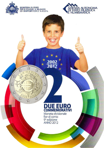 2012 San Marino Ten years of the euro 2 euro coin (2)