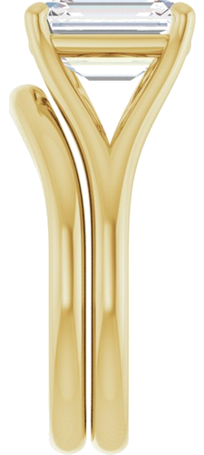 14K Yellow 9x7 mm Emerald Solitaire Engagement Ring Mounting (9)