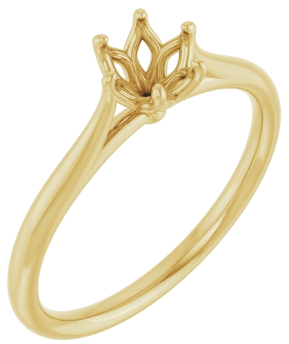 Sužadėtuvių Žiedas „Solitaire“ 585 Geltonojo Aukso Round 5.2mm (1)