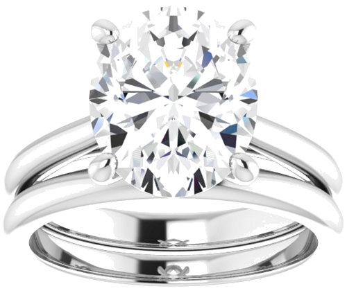14K White 11x9 mm Oval Solitaire Engagement Ring Mounting (8)