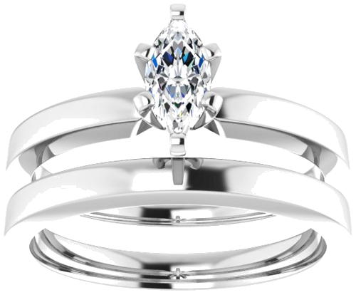 14K White 7x3.5 mm Marquise Solitaire Engagement Ring Mounting (8)