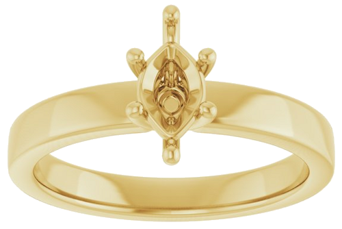 14K Yellow 8x4 mm Marquise Solitaire Engagement Ring Mounting (3)