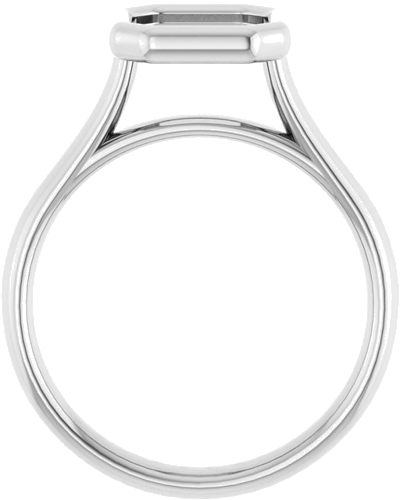 Sužadėtuvių Žiedas „Bezel-Set Solitaire“ 585 Baltojo Aukso Asscher 7mm (2)