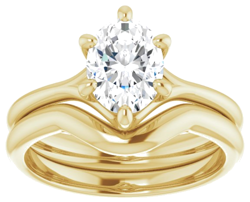 18K Yellow 8x6 mm Oval Engagement Ring Mounting (8)