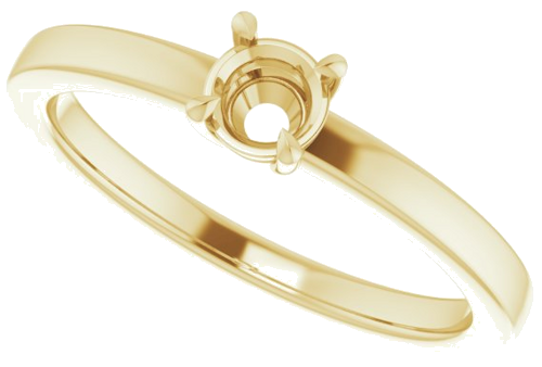 14K Yellow 4.1 mm Round Solitaire Engagement Ring Mounting (5)