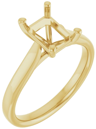 Sužadėtuvių Žiedas „Solitaire“ 585 Geltonojo Aukso Emerald 8mm x 6mm (1)