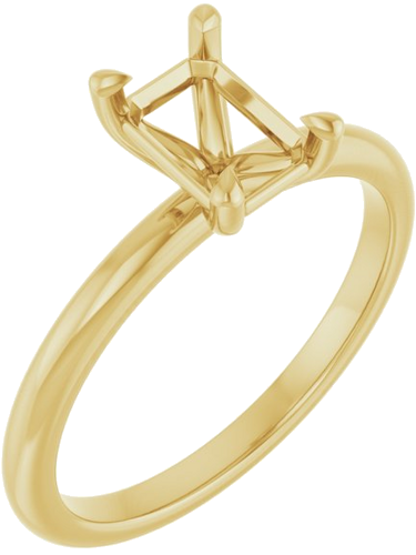 Sužadėtuvių Žiedas 585 Geltonojo Aukso Emerald 7mm x 5mm (1)